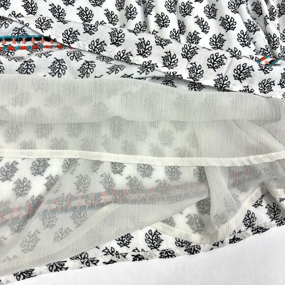 Sundance Adelle Floral Embroidered Long Sleeve V-Neck Boho Peasant Top Small - Picture 9 of 12